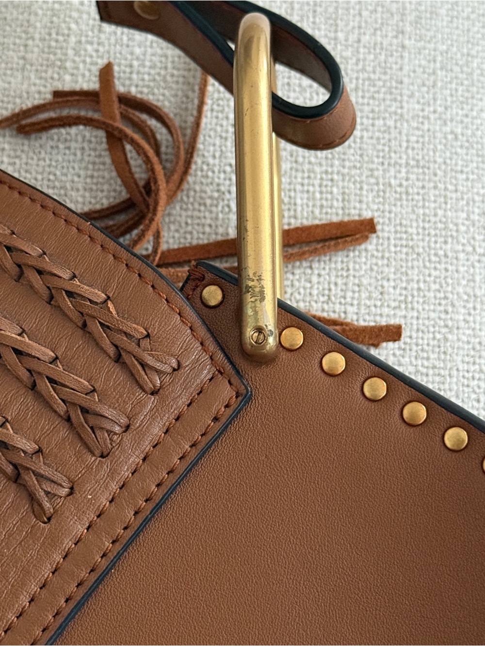 CHLOE Brown Leather Small Marcie Saddle Bag with Tasselt - Picture 11 of 11